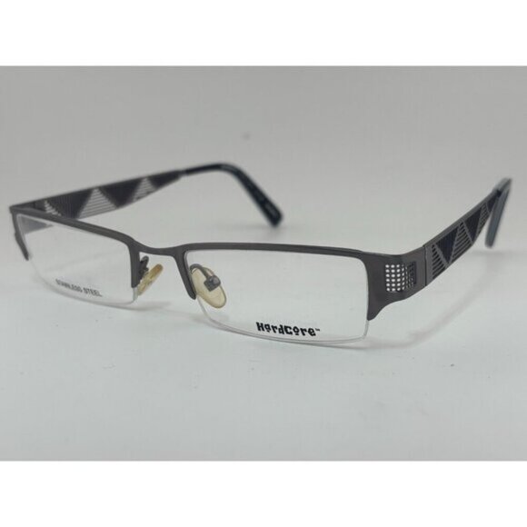 HARDCORE - 1652 GREY 140 MM STAINLESS STEEL Rectangle Glasses Frames - Picture 1 of 7